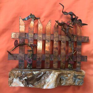 Vintage Signed DeMott Bronze Sculpture Beach and Birds-RARE-7.5"Hx7.5"Wx2.5"base